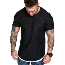 Load image into Gallery viewer, T Shirts Men's Summer Pleats Slim Fit Raglan