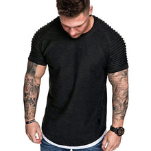 Load image into Gallery viewer, T Shirts Men's Summer Pleats Slim Fit Raglan