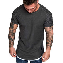 Load image into Gallery viewer, T Shirts Men's Summer Pleats Slim Fit Raglan