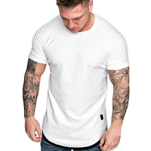Load image into Gallery viewer, T Shirts Men's Summer Pleats Slim Fit Raglan